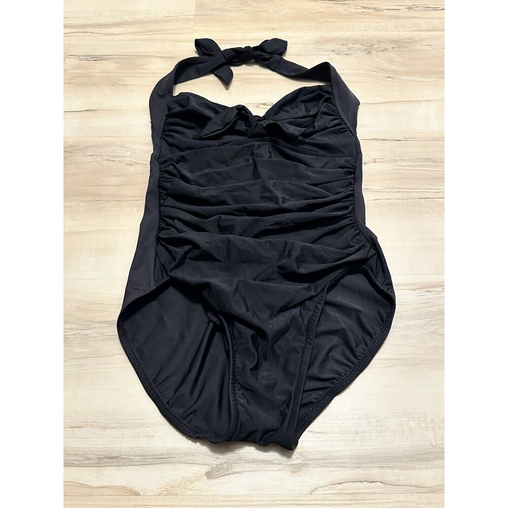 MagicSuit Women 6 Swimsuit One Piece‎ Ruched Necktie Black New